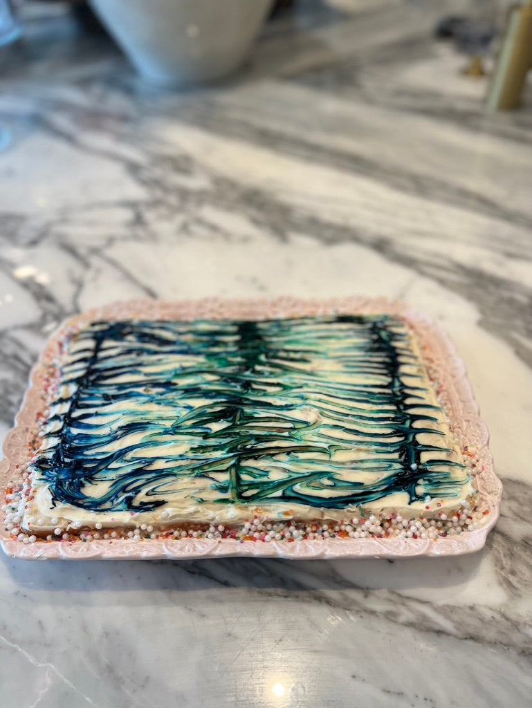 Ocean Swirled Sheet Cake